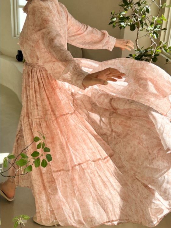 예뻐너 여성 원피스 봄 여름 휴양지 해외여행 하객룩 쉬폰 꽃무늬 A라인 하객 꽃무늬